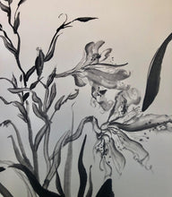 Load image into Gallery viewer, Iris Flower 鳶尾花 in ink,Chinese ink painting in Xuan paper, Original