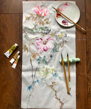 Load image into Gallery viewer, Sending You Love, Original Chinese Painting on gold flake Xuan Rice Paper, Painted in Brighton