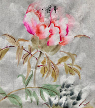 Load image into Gallery viewer, Sending You Love, Original Chinese Painting on gold flake Xuan Rice Paper, Painted in Brighton