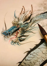 Load image into Gallery viewer, Blue Ink Dragon - Chinese Brush Painting, Original