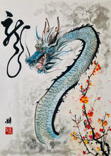 Load image into Gallery viewer, Blue Ink Dragon - Chinese Brush Painting, Original
