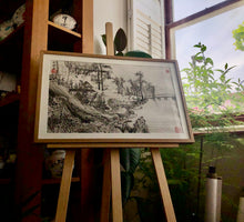 Load image into Gallery viewer, Part of One Thousand Li of Rivers and Mountains (千里江山圖局部), Original, Chinese Landscape Painting on Xuan Paper, Painted in Brighton, UK