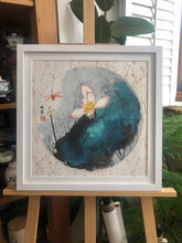 Load image into Gallery viewer, Dragonfly and His Zen World 荷塘清趣,Chinese Pomo Pocai Painting on Xuan Rice Paper 潑彩荷花, Original