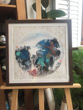 Load image into Gallery viewer, Hidden Village in The Mountains-Autumn 山裡人家-秋天,Chinese Pomo Pocai Landscape Painting on Xuan Rice Paper 潑墨山水, Original