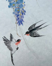 Load image into Gallery viewer, Spring Melody on Wings (戲春) – Original Chinese Brush Painting