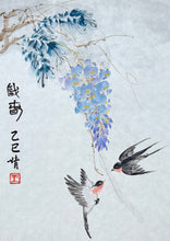 Load image into Gallery viewer, Spring Melody on Wings (戲春) – Original Chinese Brush Painting