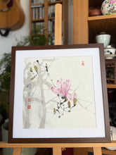 Load image into Gallery viewer, Magnolia in Spring Dawn – 玉蘭春曉, Ink and colour on paper, Original Chinese Brush Painting