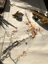 Load image into Gallery viewer, Winter Plum Blossom 寒梅,Chinese Painting & Calligraphy on Silk Scroll