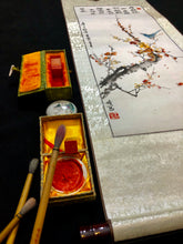 Load image into Gallery viewer, Winter Plum Blossom 寒梅,Chinese Painting & Calligraphy on Silk Scroll