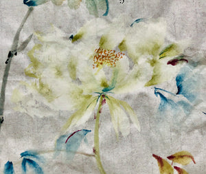 Sending You Love, Original Chinese Painting on gold flake Xuan Rice Paper, Painted in Brighton