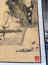 Load image into Gallery viewer, Plantain and Rock with Echoing Chinese Zither Guqin 蕉石鳴琴圖 - Silk Scroll Painting
