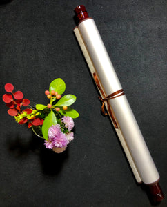 Winter Plum Blossom 寒梅，Chinese Painting & Calligraphy on Silk Scroll