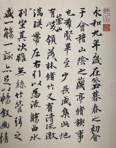 Lantingji Xu 蘭亭集序, or Orchid Pavilion Preface, Chinese Calligraphy on Xuan Paper, Original