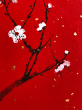 Load image into Gallery viewer, Good Fortune Fu with Plum Blossoms, Chinese Brush Painting
